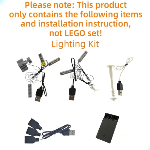 Vista 3 de GEAMENT Kit de luz LED para Creator Expert Bookshop - Compatible con el modelo de bloques de construcción modulares Lego 10270
