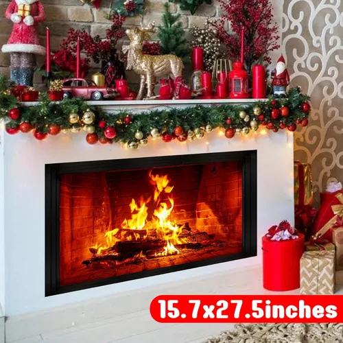 Vista 9 de Calcomanías de Pared de Chimenea Calcomanías de Pared 3D de Navidad Decoración Calcomanías de Fuego Ardiente para Paredes Calcomanías de Navidad