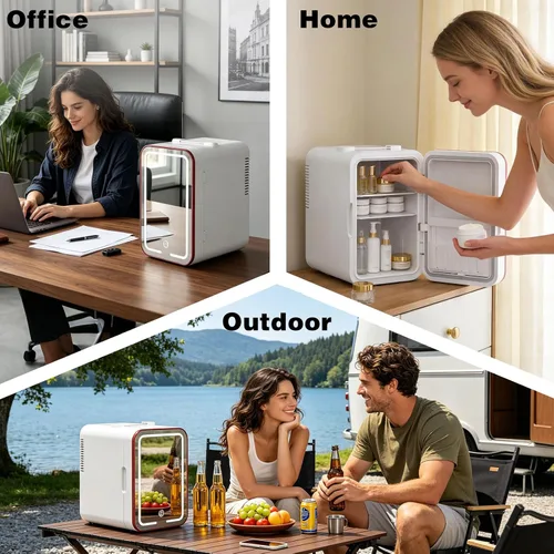 Vista 8 de Mini refrigerador para el cuidado de la piel para dormitorio A-blanco-espejo
