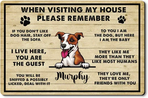 Vista 29 de VOTANTA Felpudo personalizado con mastín de abruzzese, tapetes personalizados para perros, regalos divertidos para los amantes de los perros, dueños