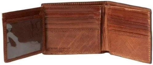Vista 4 de WEBERS PREMIER LEATHER - Serie Wildlife - Cartera plegable para hombre - Cartera de cuero marrón de grano completo Marrón