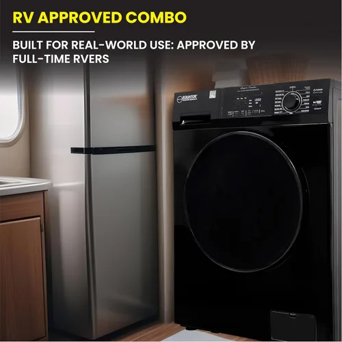 Vista 6 de Lavadora secadora todo en uno Equator VENTED-DRY 30% más rápida que condensado 15 lb 110V en negro