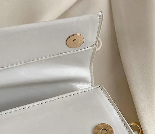 Vista 6 de Bolso Hobo brillante para mujer, estilo retro, de charol, bolso de hombro con cuentas de diseñador, bolsos de mano, bolso elegante para fiesta
