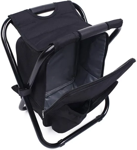 Vista 4 de Silla de camping plegable 3 en 1, mochila con bolsa de picnic aislada, bolsa de mesa de camuflaje para senderismo, equipo de campamento para pesca