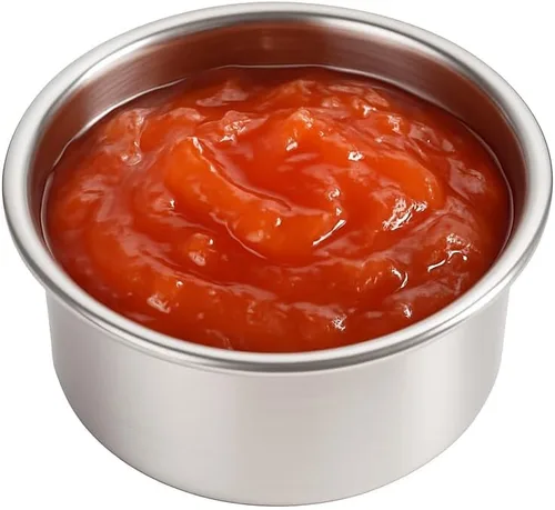 Vista 6 de Paquete de 3 recipientes pequeños de condimentos y inmersión de 4 onzas con tapas a prueba de fugas, tazas de salsa reutilizables de acero