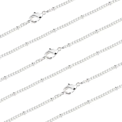 Vista 10 de Venta al por mayor 12 piezas chapado en oro de latón sólido con cuentas de satélite de bola de eslabones delgados para la fabricación de joyas de 16