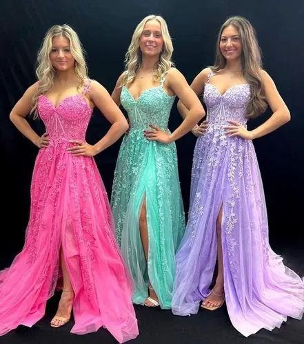 Vista 9 de Vestidos largos de lentejuelas de un hombro para mujer, vestido de noche formal con abertura alta de tul brillante 2024 con abertura