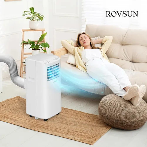 Vista 7 de ROVSUN - Aire acondicionado portátil inteligente de 8.000 BTU con WiFi, control remoto y aplicación, enfriador, deshumidificador y ventilador 3