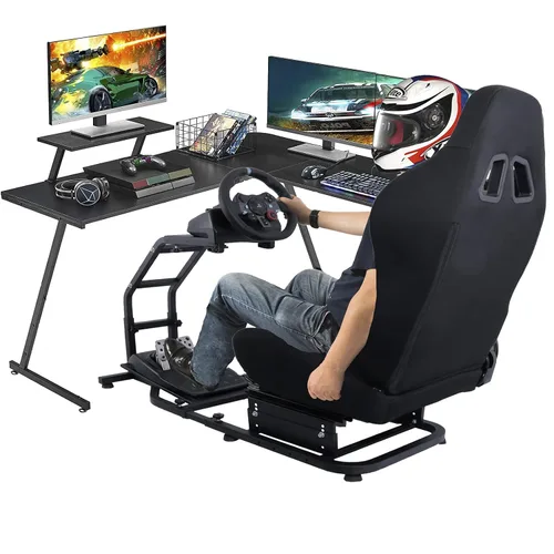 Vista 5 de Marada Racing Cockpit Frame Height Adjustable with Seat Tilt-Adjustable for G29 G920 T300RS T150 PS4 Xbox WheelPedals NOT Included