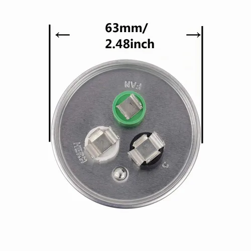 Vista 2 de BOJACK 60+7.5 uF 60/7.5 MFD ±6% 370/440 V AC CBB65 Condensador de arranque circular de doble ejecución para funcionamiento del motor de CA