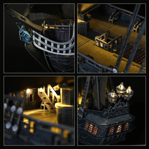 Vista 5 de CubicFun Rompecabezas 3D Queen Anne's Revenge Pirate Ship Puzzle Kit, 340