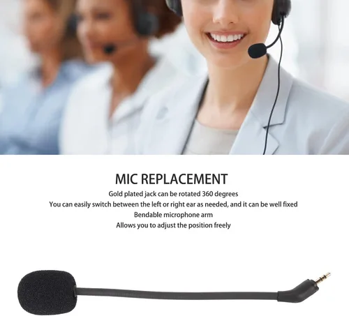 Vista 4 de Microphone Replacement for Logitech Astro Wireless Gaming Headset, 2.5mm Detachable Mic Boom Noise Reduction, 360 Degree Rotatable, Plug and Play
