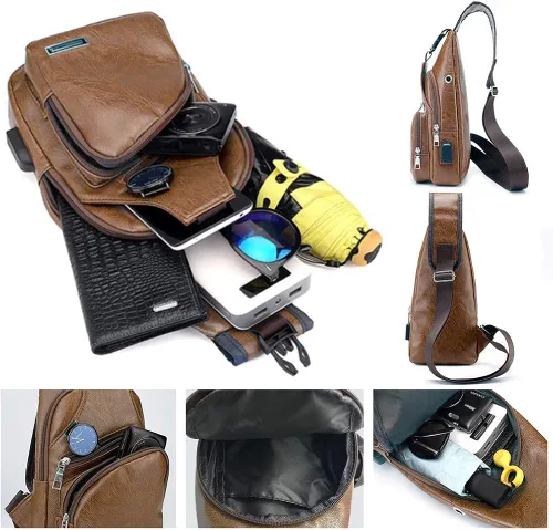 Vista 5 de PHABULS Backpack Sling Bag for men