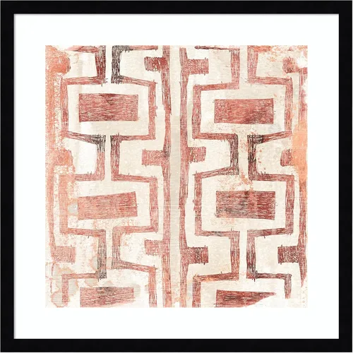 Vista 6 de Amanti Art Lienzo decorativo para pared, 24 x 24 pulgadas, diseño de tierra roja en V de June Erica Vess, arte abstracto para pared, decoración
