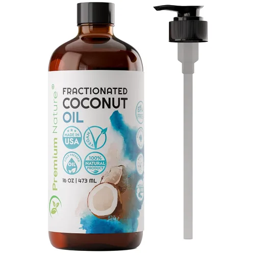 Vista 7 de Aceite de coco fraccionado de 8 onzas, 100% puro, ligero, inodoro e incoloro aceite de coco líquido para piel, cabello, masaje, belleza y mezcla