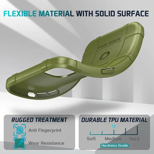 Vista 5 de Funda para iPhone 13, Rugged Shield 8 pies a prueba de caídas TPU Armadura gruesa Funda protectora táctica compatible con iPhone 13 (6.1 pulgadas)