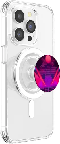 Vista 3 de Retrowave 80s Vaporwave Retro Synthwave PopSockets MagSafe PopGrip for iPhone