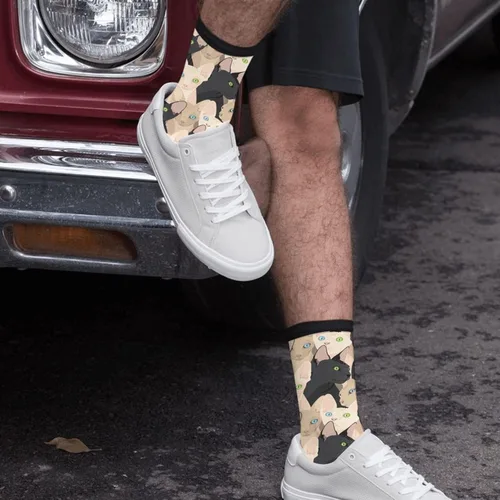 Vista 5 de Calcetines divertidos de moda para hombres y mujeres, cómodos y divertidos, calcetines de vestir locos