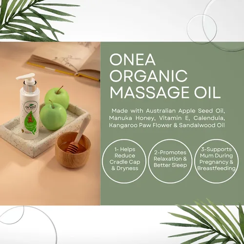 Vista 3 de Onea Paquete de regalo orgánico para el cuidado de la piel para bebés y mamás para el cuidado diario de bebés recién nacidos, aceite hidratante