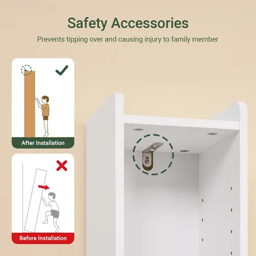 Vista 4 de SoBuy Gabinete de almacenamiento de baño pequeño, tamaño múltiple, blanco