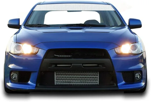 Vista 4 de Tira adhesiva parasol para parabrisas compatible con Mitsubishi EVO X 2007-2016, Negro
