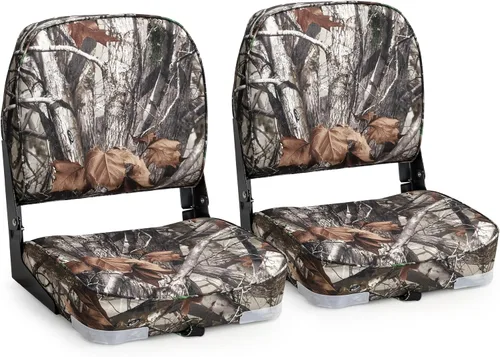 Vista 9 de NORTHCAPTAIN Asiento plegable para barco de pesca con respaldo alto, tornillos de acero inoxidable incluidos, camuflaje, 2 asientos