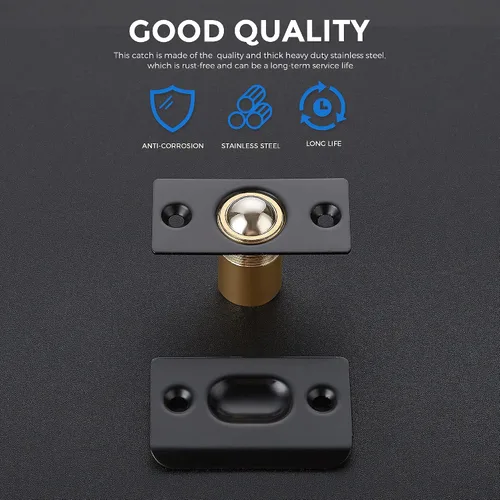 Vista 9 de Ravinte Hardware Pestillo de bola para puerta de armario, reemplazo de bola de puerta, accesorios de puerta de cierre de bola, acero inoxidable