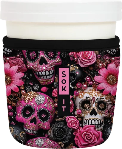 Vista 35 de Sok It IceCreamSok Cubierta de Neopreno Aislante (Floral Abstracto, Pintas de Helado Rectas)