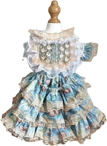 Vista 48 de Moda Vestido de Princesa de Encaje para Perro Cachorro Dulce para Perro EXTRAL Pequeño y Pequeño A-Negro XX-Pequeño