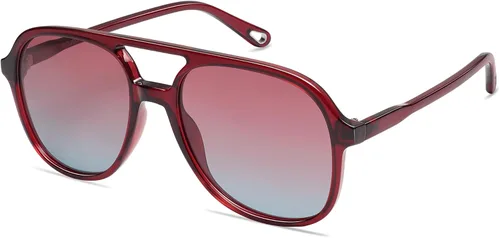 Vista 23 de SOJOS Gafas de sol de aviador polarizadas retro para mujer SJ2174 Tortuga ámbar/marrón