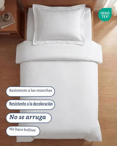 Vista 4 de Juego de funda de edredón tamaño Twin/Twin XL - Funda de edredón extra suave 68 x 90 con 1 funda de almohada - Ropa de cama de lujo hotelero, fácil