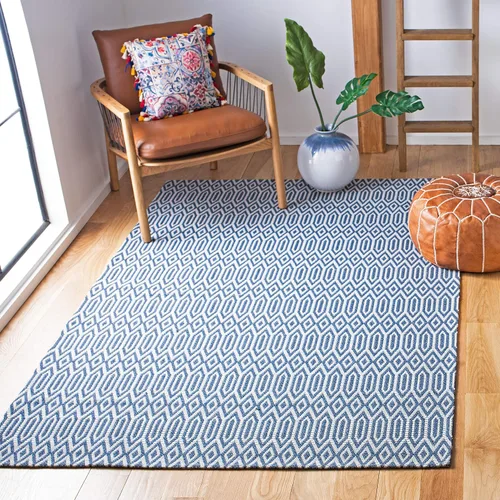 Vista 13 de Martha Stewart x SAFAVIEH - Colección de alfombras de área de 2 x 8 pies, color antracita y gris claro, tejido plano, de algodón, ideal para sala