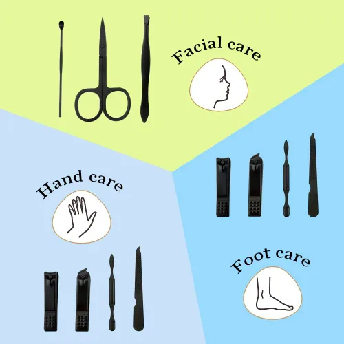 Vista 3 de Juego de manicura, cortaúñas, herramientas de cesta de Pascua, suministros de pedicura, cortaúñas para mujeres y hombres, cortaúñas de uñas 8 en 1
