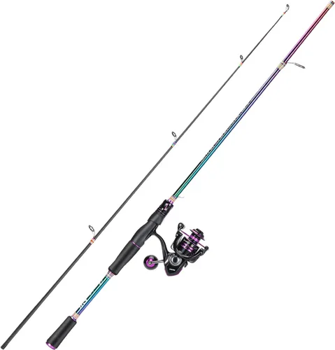 Vista 2 de [Usado] Sougayilang Combo de caña de pescar y carrete, caña de pescar mediana con carrete de cebo combo, combo de pesca de 2 piezas