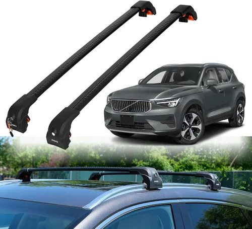 Vista 17 de ERKUL Barras transversales para techo de alta resistencia de 220 libras para Volvo XC40 2019-2026 Monturas metálicas sólidas Barras
