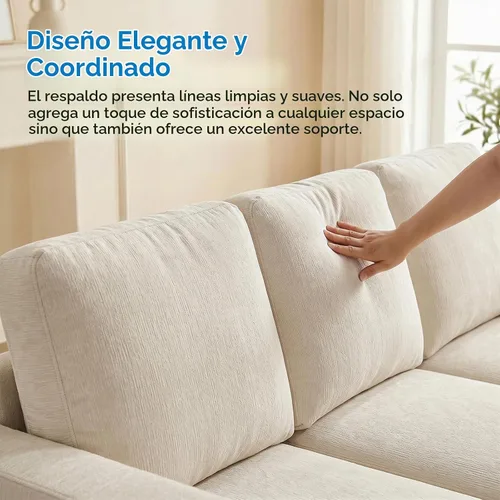 Vista 6 de Mjkone Juego de 2 piezas de sofás de sala de estar, sofás de 3 plazas de 82 pulgadas de ancho y juego de sofá y silla, juegos de muebles de sala