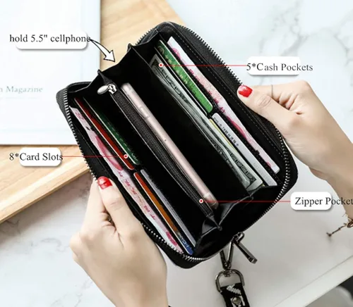 Vista 5 de Marchome Holographic Clutch - Cartera iridiscente para teléfono móvil con correa extraíble