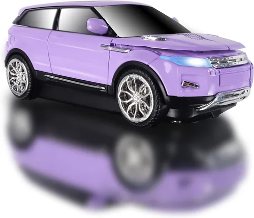 Vista 7 de elec Space Ratón inalámbrico con forma de coche para computadora, para PC portátil (azul)