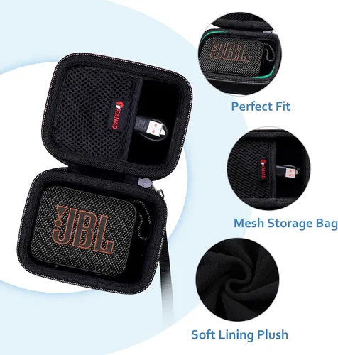 Vista 2 de XANAD - Carcasa rígida compatible con altavoces JBL Go 4 / GO 5 / Go 3 Ultra, color negro