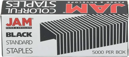 Vista 5 de JAM PAPER Grapas coloridas de tamaño estándar - Negro azabache - 5000/caja