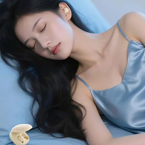 Vista 6 de Audífonos pequeños invisibles para dormir, auriculares inalámbricos Bluetooth más pequeños, micro ocultos, discretos, cómodos y pequeños auriculares