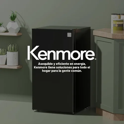 Vista 8 de Kenmore - Refrigerador compacto con enfriador de 3.5 pies cúbicos, color negro Estante para 6 latas, estantería de vidrio ajustable, puerta