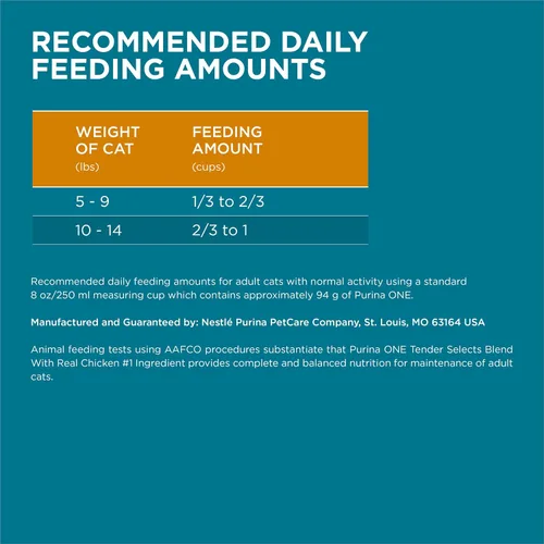 Vista 8 de Purina ONE Alimento seco natural para gatos, mezcla con pollo real, bolsa de 7 libras