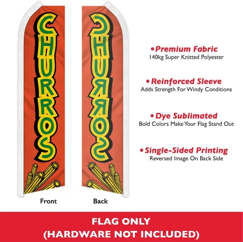 Vista 2 de Churros Swooper - Bandera publicitaria perfecta para frentes de tiendas, cafeterías, minoristas, tiendas, camiones de comida, eventos, ferias