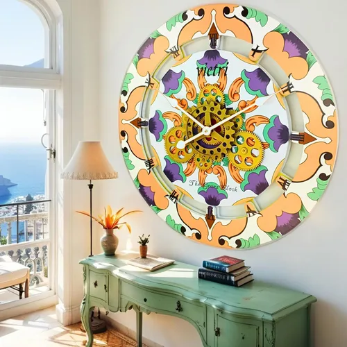 Vista 7 de ImprovingLife The Gears - Reloj de pared con engranajes móviles (Atrani, redondo de 10 pulgadas)