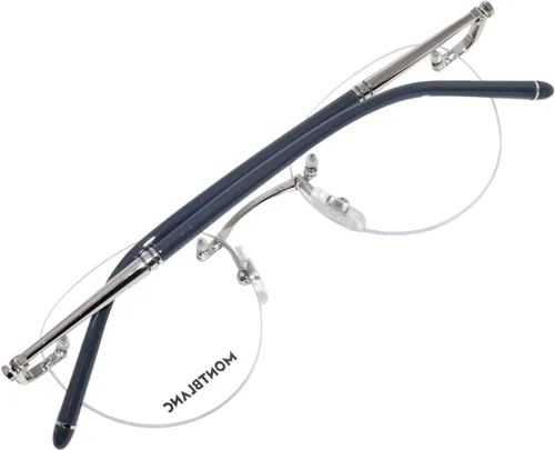 Vista 6 de Mont Blanc MB0244O 002 Gafas De Los Hombres Plata Rimless Oval Forma 2.008 in, PlataGris-002