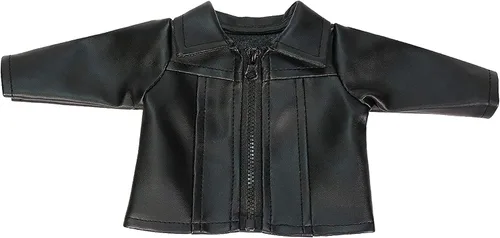 Vista 2 de American Fashion World Chaqueta de cuero negra hecha para muñecas de 18 pulgadas como muñecas American Girl