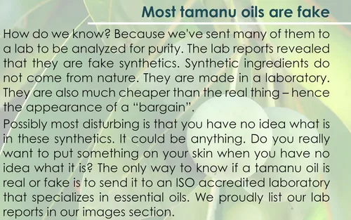 Vista 2 de Aceite de tamanu puro extraído mediante prensado en frío, el mejor tratamiento para psoriasis, eczemas, cicatrices causadas por el acné, hongos