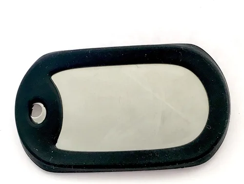Vista 2 de 10 silenciadores negros para nuestras auténticas placas militares para perros.