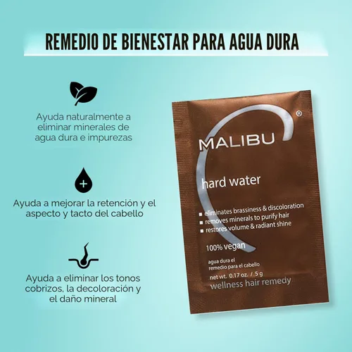 Vista 2 de Malibu C Remedio capilar Hard Water Wellness (1 paquete) – Elimina los depósitos de agua dura y las impurezas del cabello – Contiene complejo